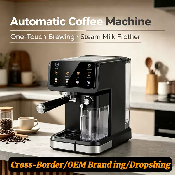 Foreign Trade Italian-Style Coffee Machine for Home Use, Semi-Automatic Color Screen Espresso Machine 20Bar Coffee Machine for Home Use