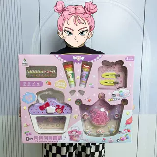 女孩DIY贴纸手提包奶油胶过家家 贴画发夹仿真饰品 儿童礼品批发