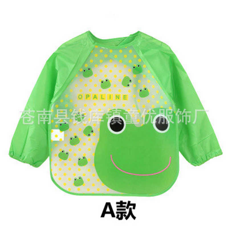 EVA para niños mono de bebé de manga larga a prueba de agua babero bebé sin lavado anti-sucio comer ropa de pintura ropa de babero de arroz