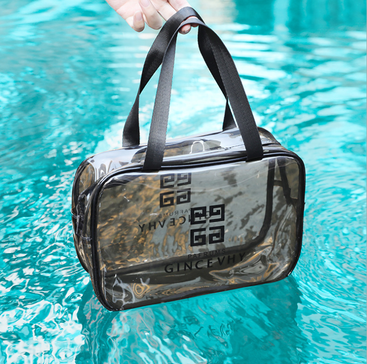 Transparent Pvc Swimming Goggles, Swimsuit and Swimming Trunks Cosmetics Bag, Large Capacity Waterproof Cosmetics Bag, Travel Satchel Multi-Functional Bag