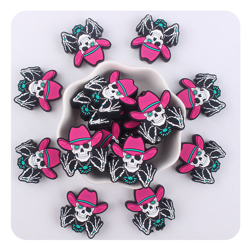 Productos creativos para bebés DIY dibujos animados esqueleto humano joyas de silicona pezón cadena de dientes molares accesorios de pulsera de goma