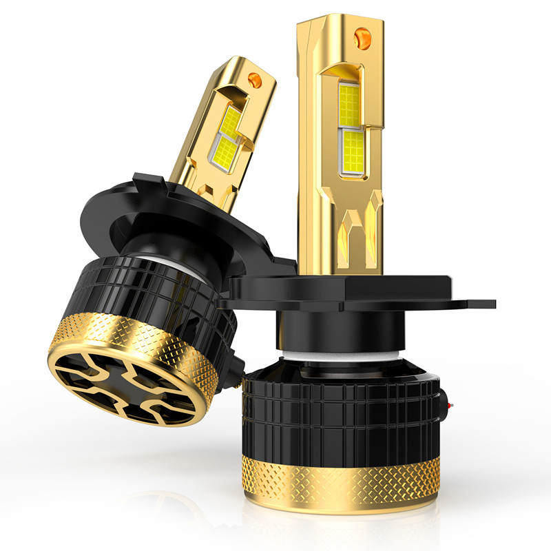 Nuevo brillante 240W LED faro de automóvil faro oro H4   Ventilador silencioso de alta velocidad disipación
