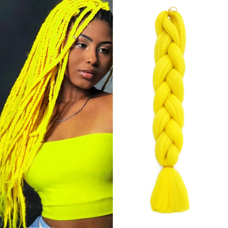 Trenzas negras africanas fibra química gran trenza peluca cabello largo trenza cabello trenza trenza cabello trenza sucia trenza sólida