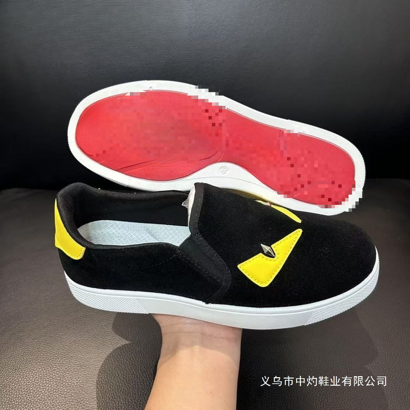 Casual Sneakers Little Monster Color Matching Devil's Eye Shoes Trendy Sneakers Simple Thin Men's Shoes One-Legged Students
