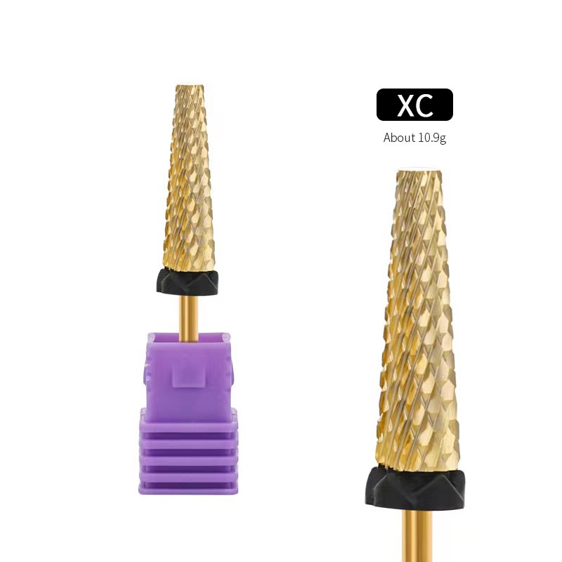 Cabeza de pulido de acero de tungsteno cilíndrica de alta calidad especial transfronteriza Oro herramienta removedor de uñas Súper Larga cabeza de pulido de esmalte de uñas rápido