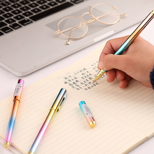 Processingogo Metal Pen Body Black 0.5mm Fashion Student Neutral Pen Office Signature Pen for Men and Women Gift