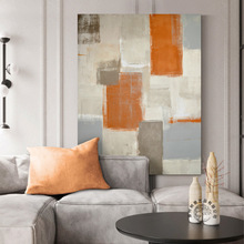 現代客廳裝飾畫抽象沙發背景牆落地掛畫簡約民宿酒店落地橙色壁畫