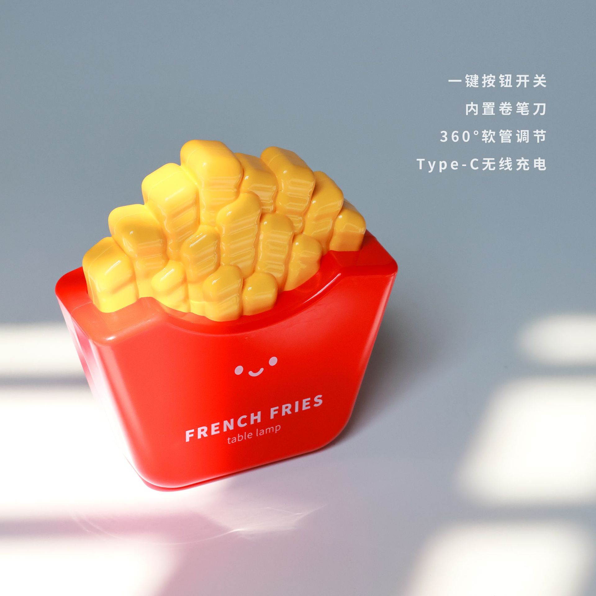 Lámpara de mesa pequeña creativa transfronteriza papas fritas helado manguera luz de noche usb carga estudiante niños decoración de escritorio al por mayor