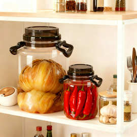 食品级加厚透明泡菜桶手提塑料密封罐家用杨梅酒瓶果酒瓶专用