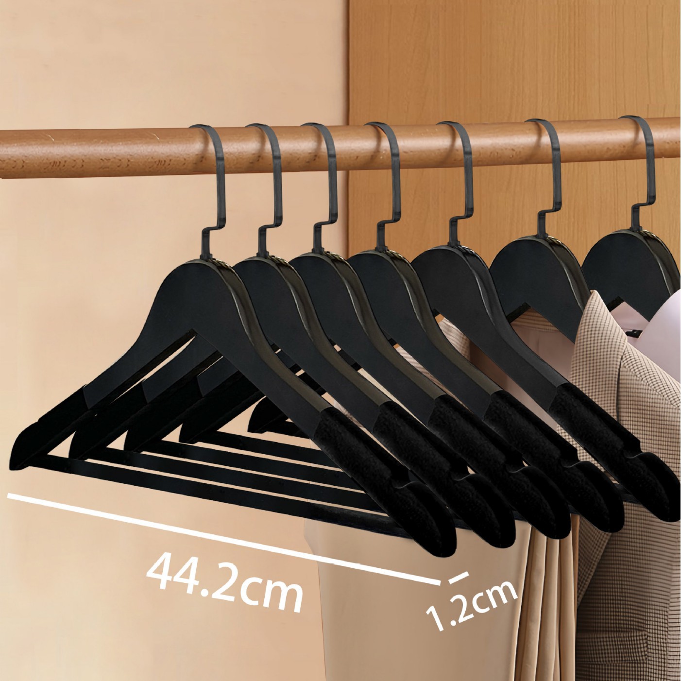 Percha de ropa de madera maciza antideslizante sin marcas para colgar ropa doméstica estante de ropa de madera armario tienda de ropa