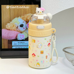 ストローカップ 2025 ダブルドリンクカップ高価値 316 ステンレス鋼学校魔法瓶カップ女性かわいい新しいカップ