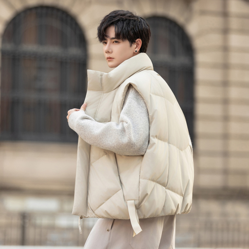 88069 Stand Collar Casual Men's down Vest Thickened Winter Men's Jacket Trendy Puffer Jacket Korean Style Fashionable 88069 Stand Collar Casual Men's down Vest Thickened Winter Men's Jacket Trendy Puffer Jacket Korean Style Fashionable