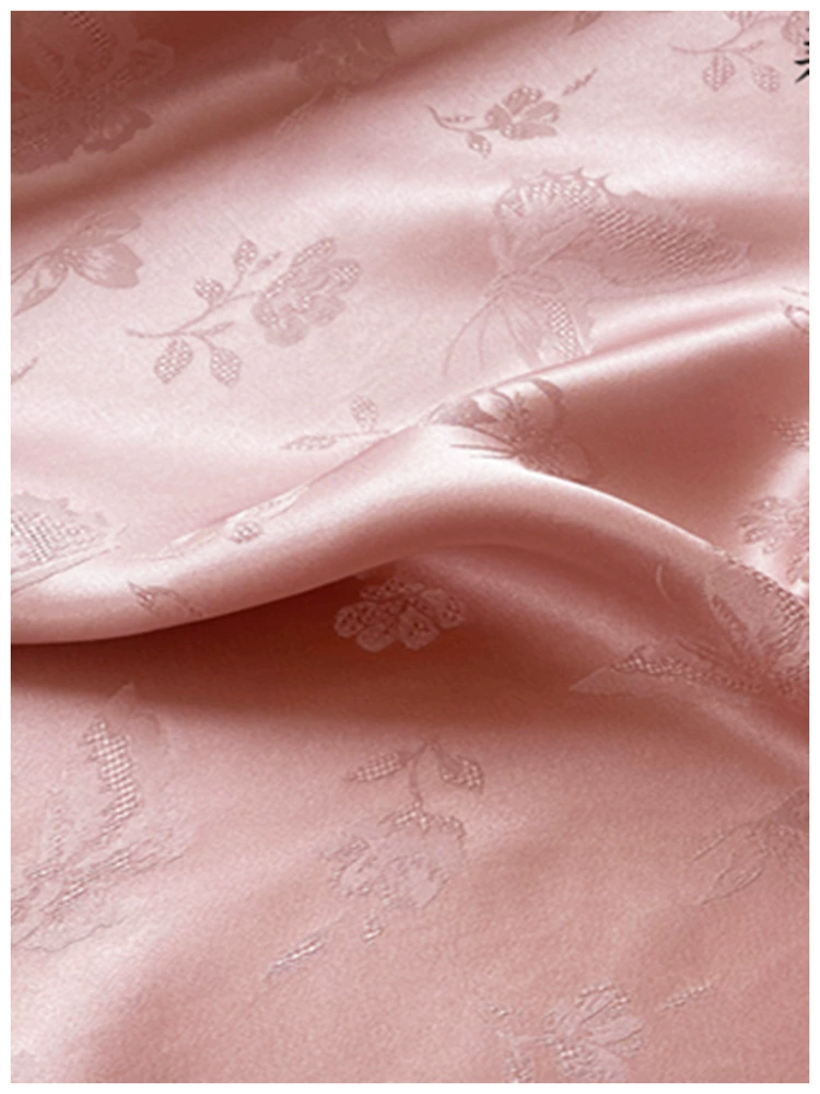 wholesale silk floral silk hollow jacquard fabric thickened silk floral silk woven floral silk