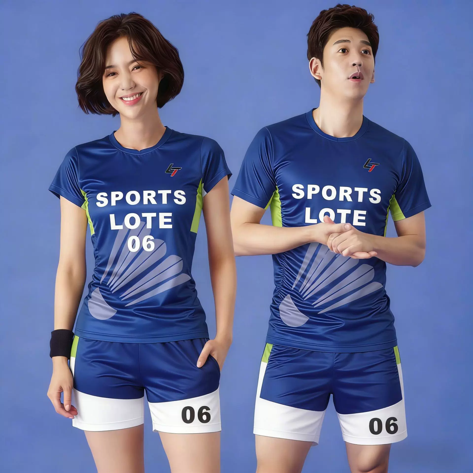 乒乓球羽毛球服套装现货印字成人短袖速干透气足球比赛训练服