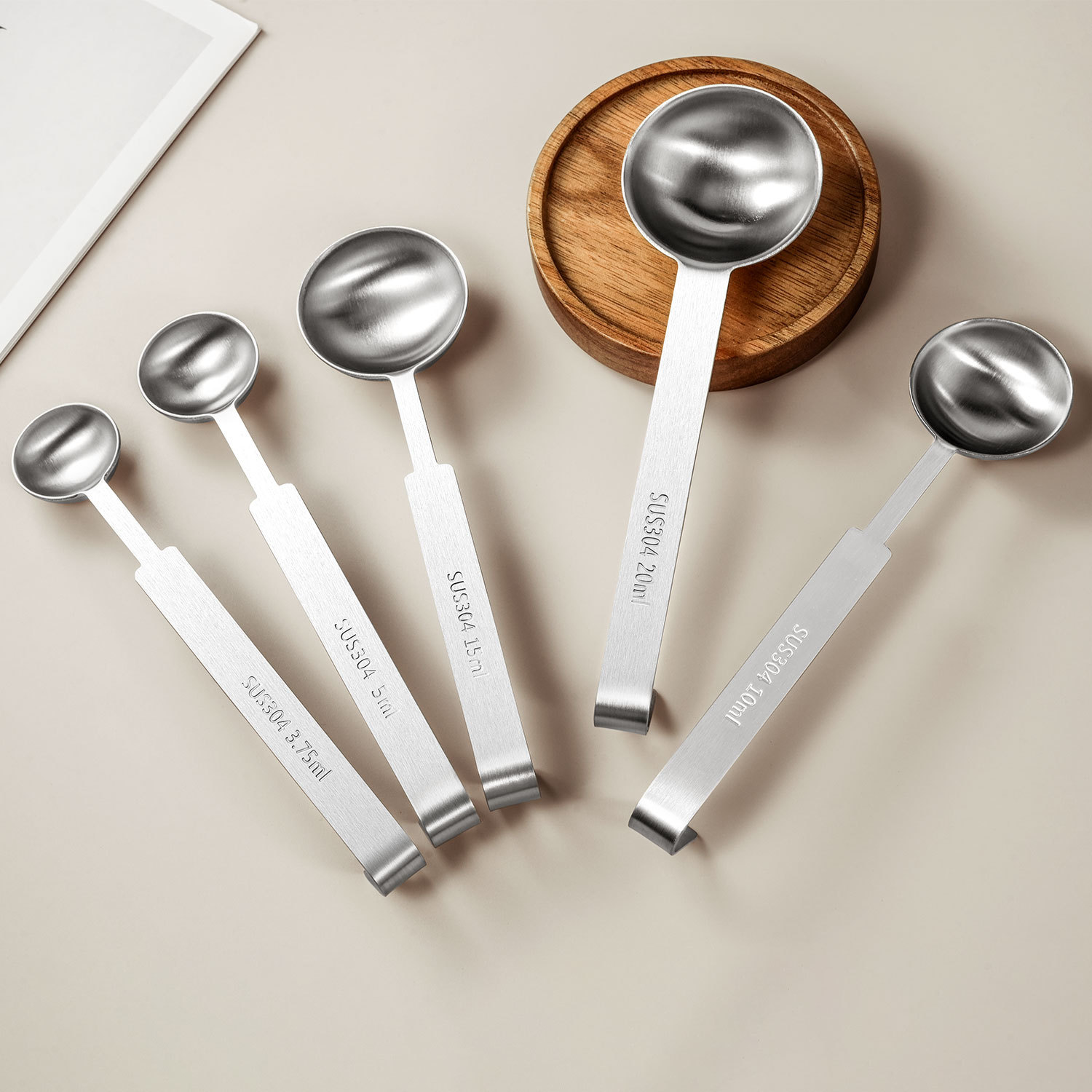 Cuchara medidora de acero inoxidable 304 para repostería y cocina