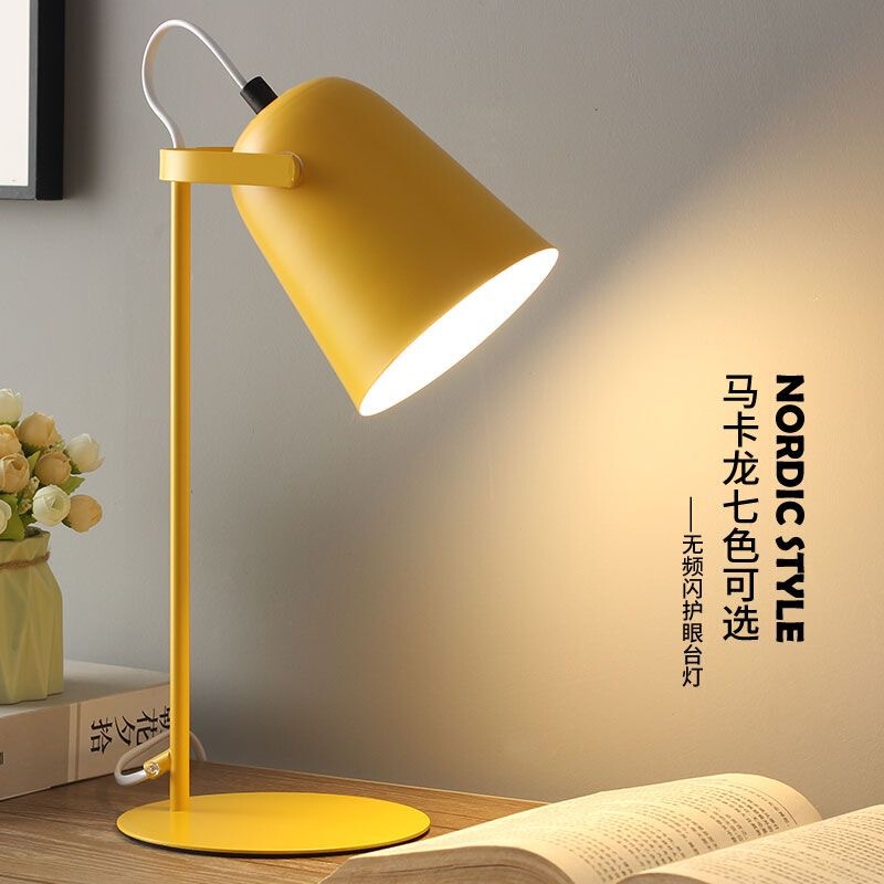 Scandinavian Small Table Lamp Ins Girly Style Led Creative Table Lamp College Student Reading Low Blue Light Eye Protection Dormitory Bedside Lamp