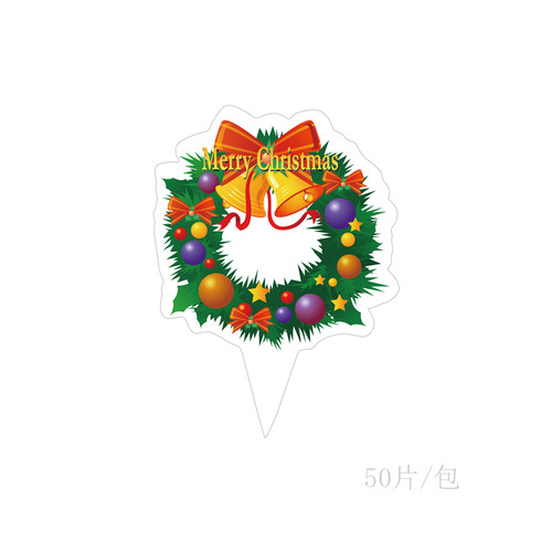 Christmas decoration cartoon card cake decoration birthday Santa card party cake decoration plugin