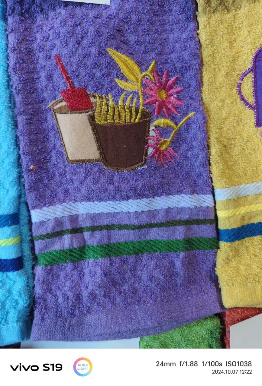 Mayorista transfronterizo comercio exterior especializado pesado engrosado absorción de agua frutas bordadas toallas de té de algodón toallas de taza