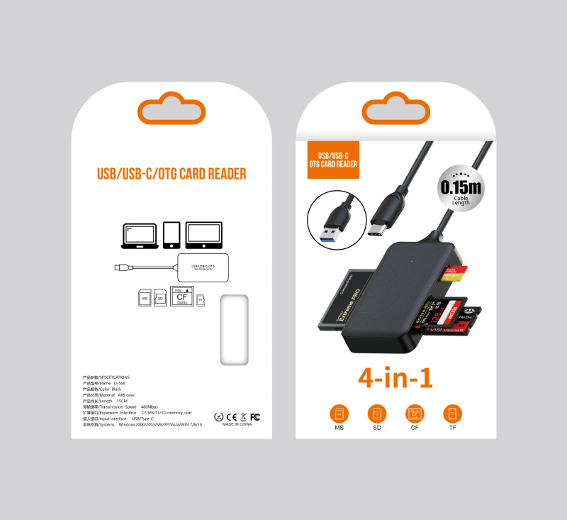 4 カード同期読み取り USB3.0 高速 SD/TF/MS/CF カードリーダーラップトップ多機能カードリーダー|undefined