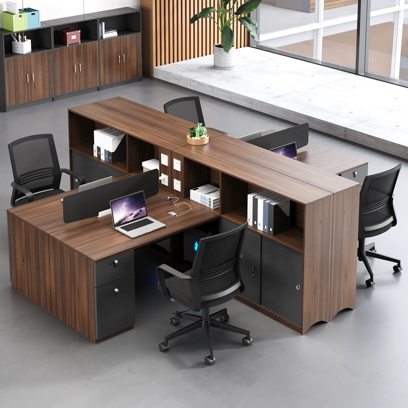 Personal Escritorio de oficina y silla combinación simple moderno personal de oficina titular de la tarjeta Pantalla Solo asiento doble Escritorio financiero