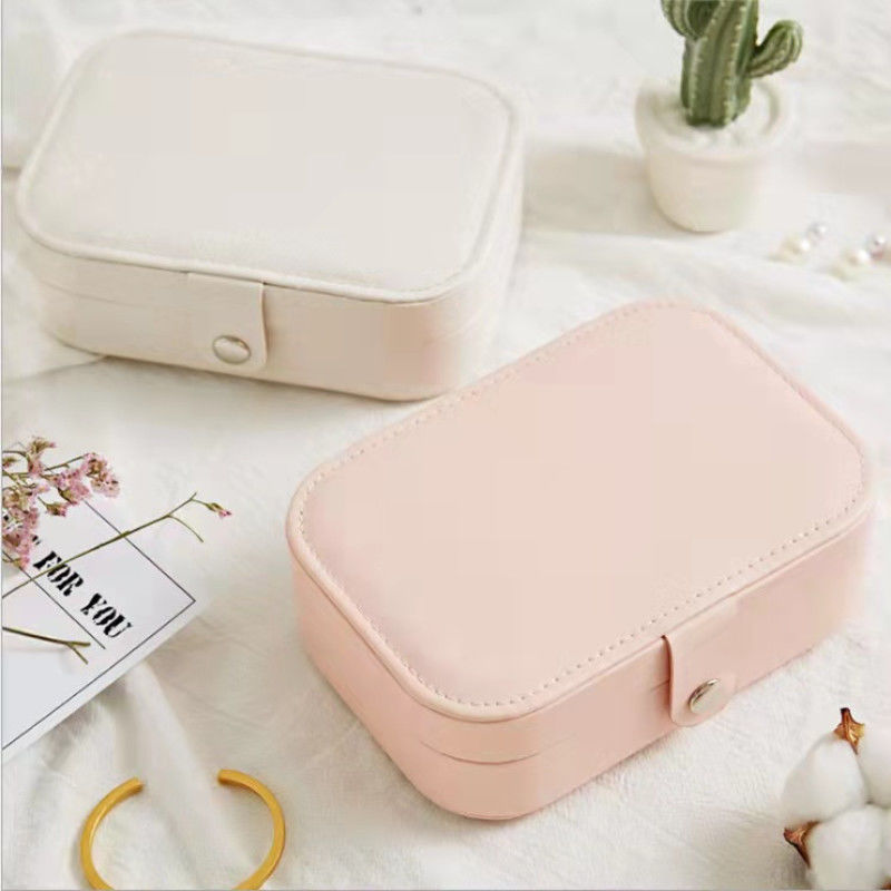 Portable Jewelry box Europe and America Simplicity Jewelry box travel Jewellery Storage Bracelet Jewelry Ear Studs storage box goods in stock