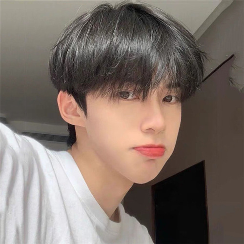 Wig men's short hair Korean style handsome men's short straight hair with bangs students fluffy daily full headgear manufacturer wholesale