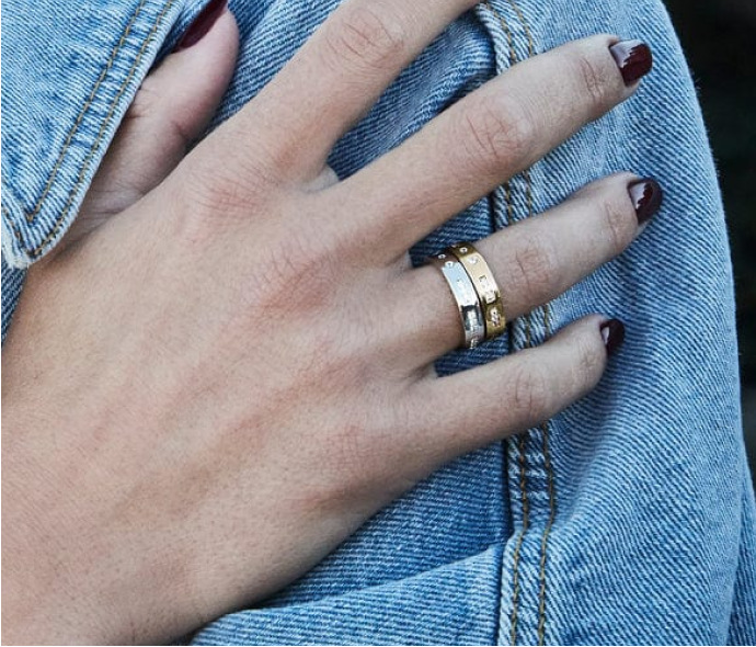 Fashion Simple Style Geometric Sterling Silver Inlay Zircon Rings