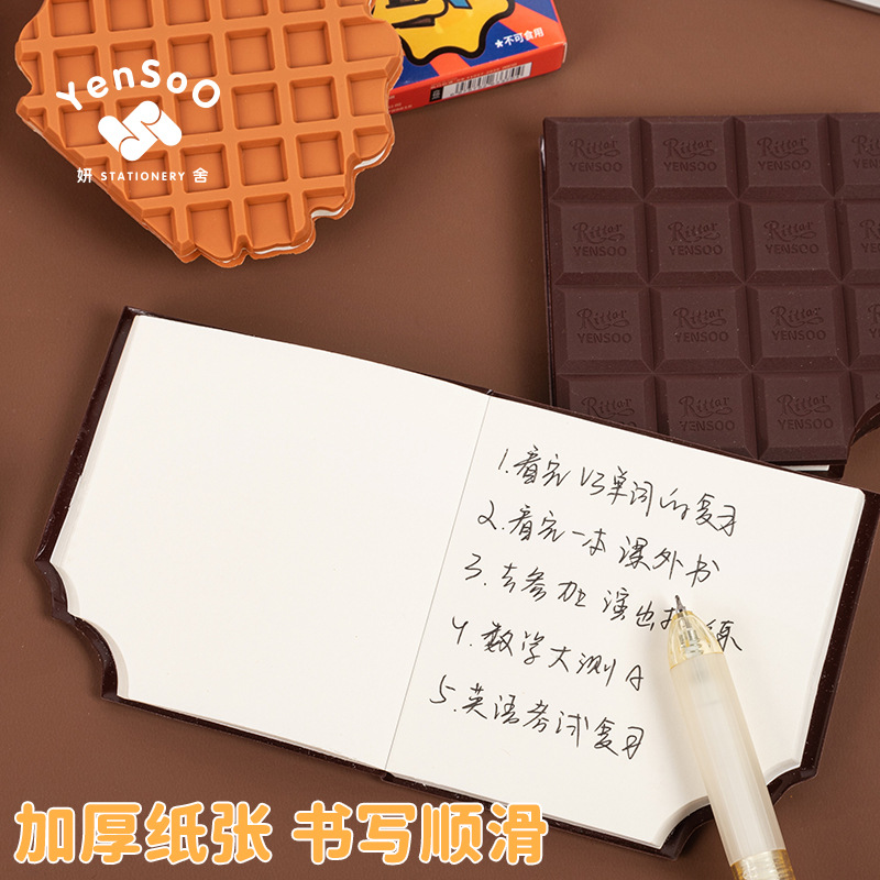 Maihe creativo chocolate libro de notas Doudou original de alta apariencia galleta forma sabor nota adhesiva Bloc de notas