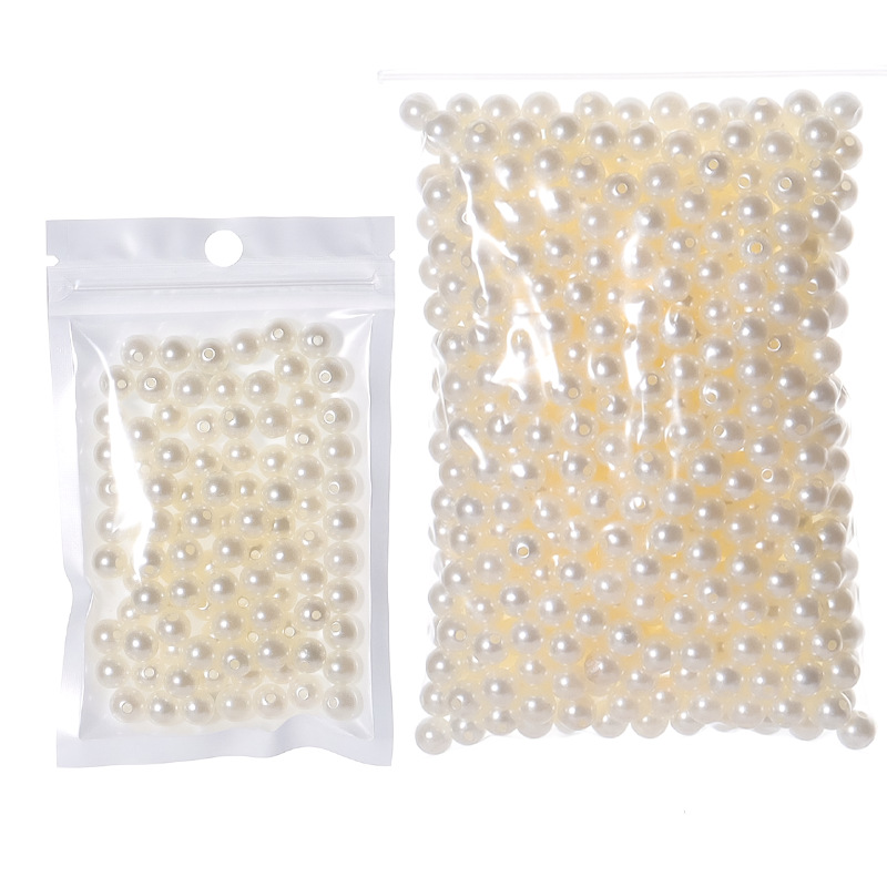 3-10mm blanco puro beige perforado ABS perla de plástico diy zapatos ropa ropa sombrero pendientes pulsera collar con cuentas