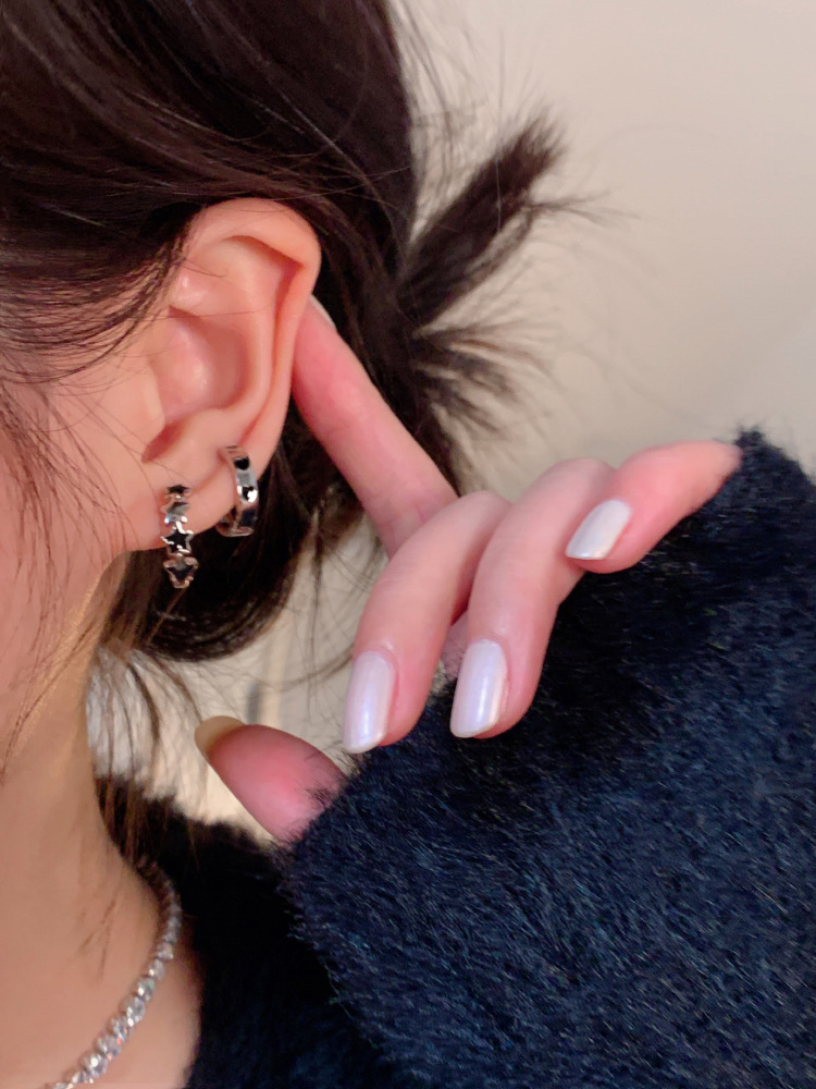 爱心星星耳圈耳环女2022年新款潮耳饰女小众设计感高级耳钉耳扣