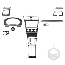 适用13-17大众高尔夫7中控挡位空调出风口碳纤维汽车内饰改装配件