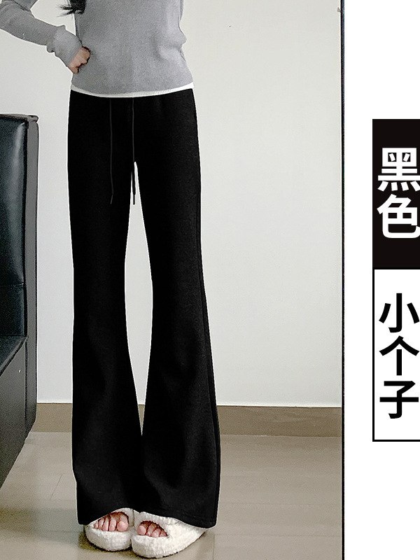 灰色运动喇叭裤女秋季2025新款高腰显瘦微喇裤小个子美式休闲卫裤|undefined