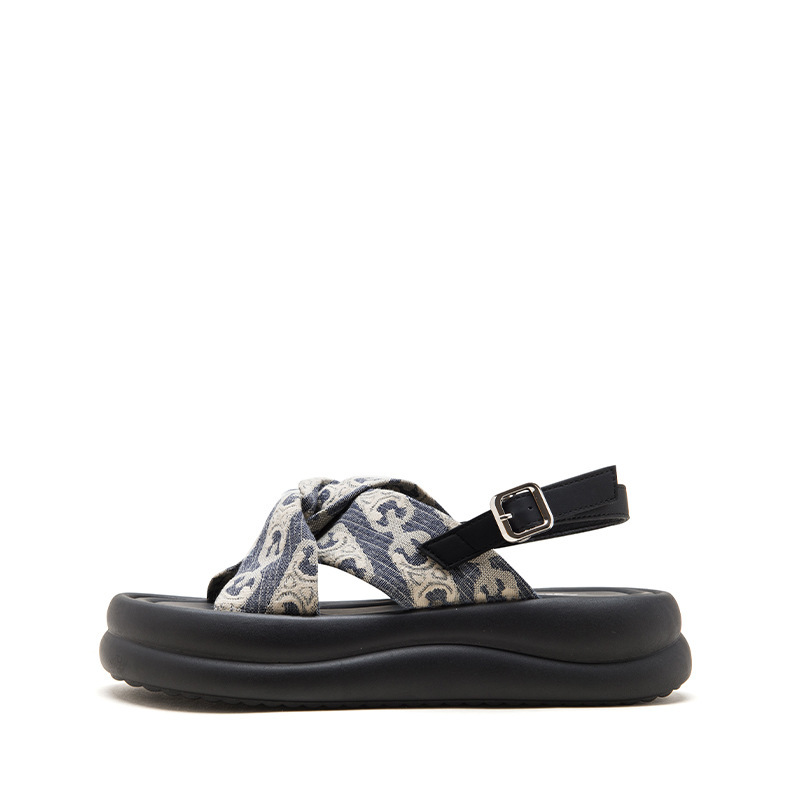 Sandalias de plataforma Augustion para mujer, 2025 nuevo estilo de verano, pequeña fragancia, fondo suave, zapatillas de playa deportivas y de ocio