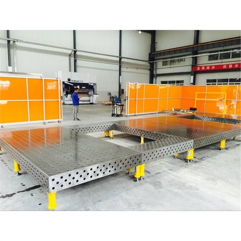 三维柔性焊接平台工装夹具铸铁平板多孔定位平板机器人工作台