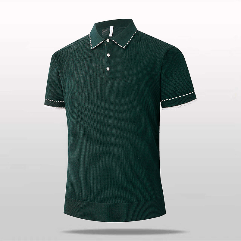 Polo camiseta de punto camiseta de manga corta hombre texturas viejas camisetas comerciales de hielo de verano fábrica transfronteriza al por mayor