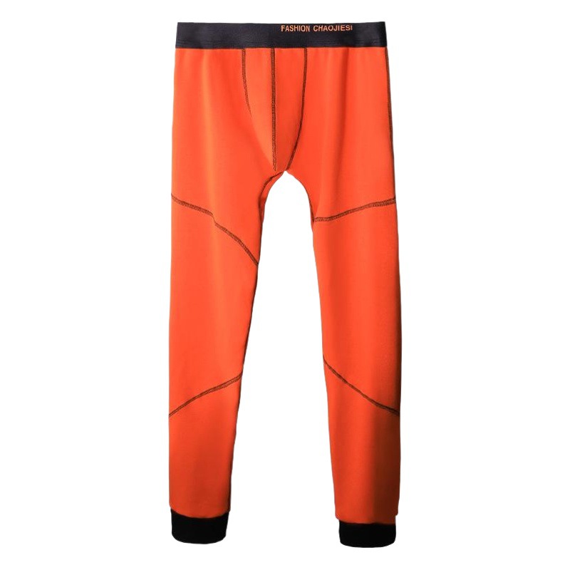 Pantalones largos de invierno ropa interior de hombre engrosada forrada de lana caliente a prueba de frío pantalones de una pieza pantalones ajustados polainas pantalones de algodón juvenil