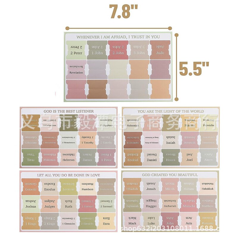 Bible Tabs Bible Index Label Cross Design Bohemian Morandi Cross-border Amazon Explosions