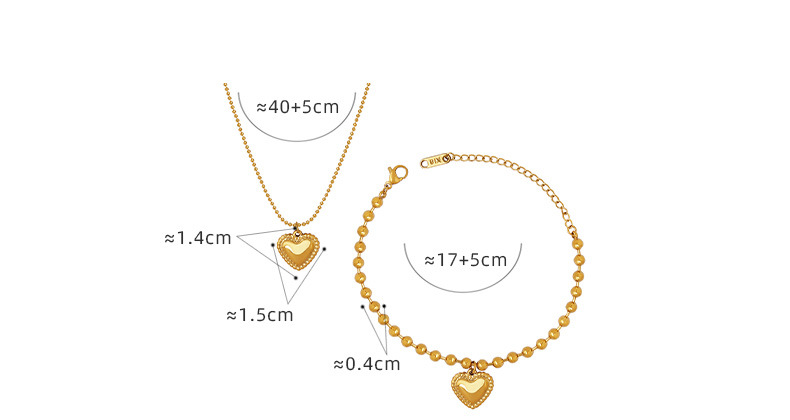 Simple Style Heart Shape Titanium Steel Bracelets Necklace 1 Piece display picture 2