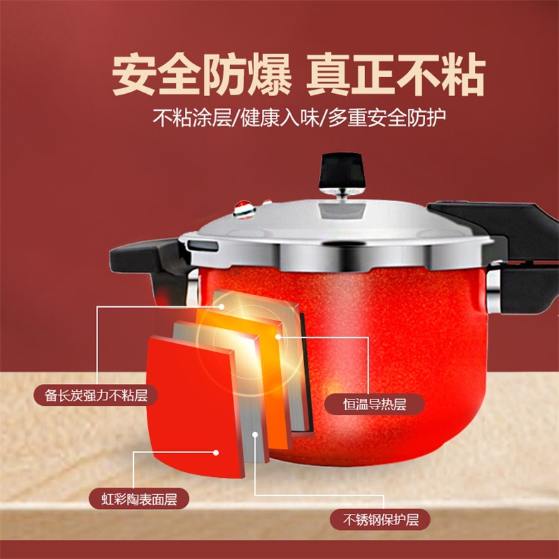 304 Stainless Steel High-Pressure Cooker for Home Use Non-Stick Pressure Cooker Universal for Gas Stove and Induction Cooker Explosion-Proof Factory Wholesale