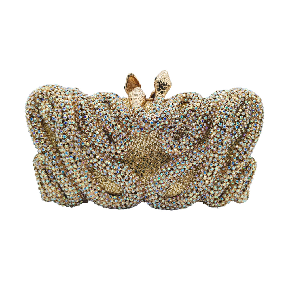 Túi xách tay nữ đính đá rhinestone lấp lánh dự tiệc — Vàng AB, Bạc AB, Đế vàng kim cương, Cá tính đặt làm chi tiết 1