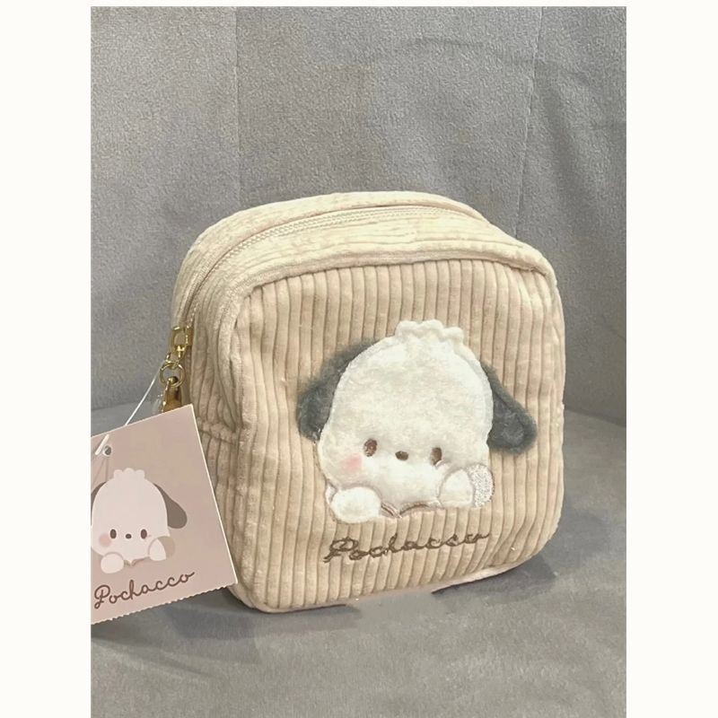 코듀로이 파차 강아지 스몰 스퀘어 백