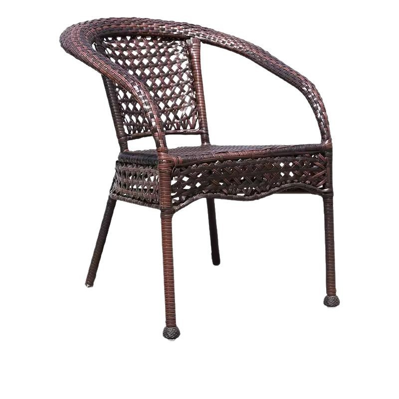 silla de caña al aire libre silla única silla pequeña patio al aire libre terraza impermeable al aire libre protección solar mesa y silla de caña doméstica