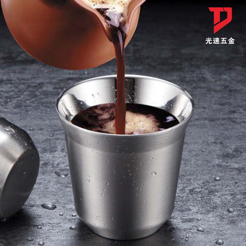 Acero inoxidable de doble capa italiana concentrada taza de café leche taza de té al aire libre gota-resistente taza de cerveza taza de aislamiento térmico taza portátil