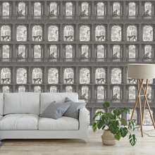 英国风格墙纸乌云猴子建筑壁纸纯纸轻奢复古简约壁布美式墙布