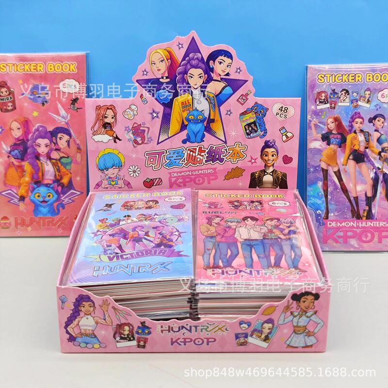New Kpop Hunter Girl Group Cute Sticker Book Cartoon Peripheral Cultural and Creative Student High-Looking Handbook Sticker Book.