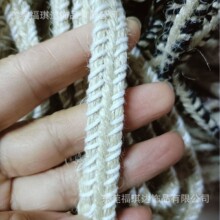 黄麻绳编织带 鞋底黄麻人字纹麻绳 麻鞋带头 加金线麻绳花边绳