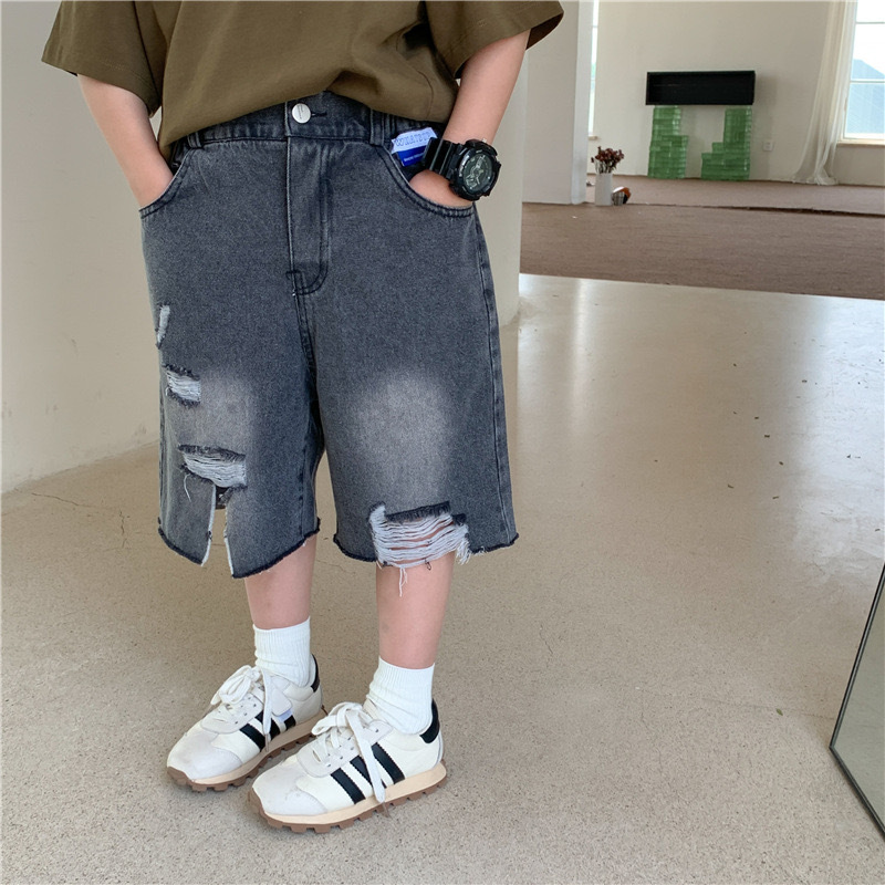 Children's denim summer thin trousers
