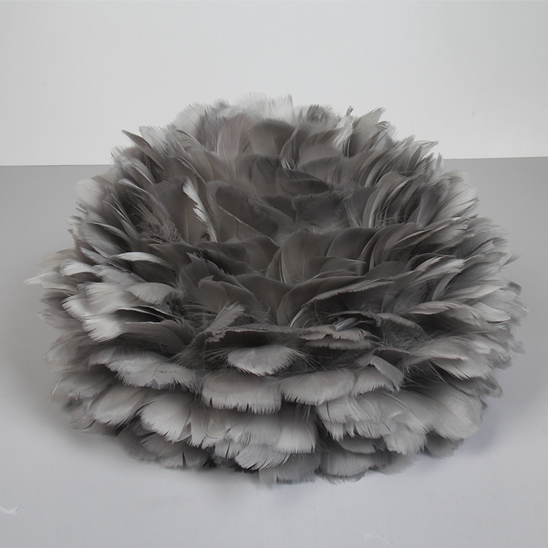 Accesorios de pantalla de plumas al por mayor lámpara de pie redonda esférica cubierta plana lámpara de hogar europeo pantalla Shell al por mayor