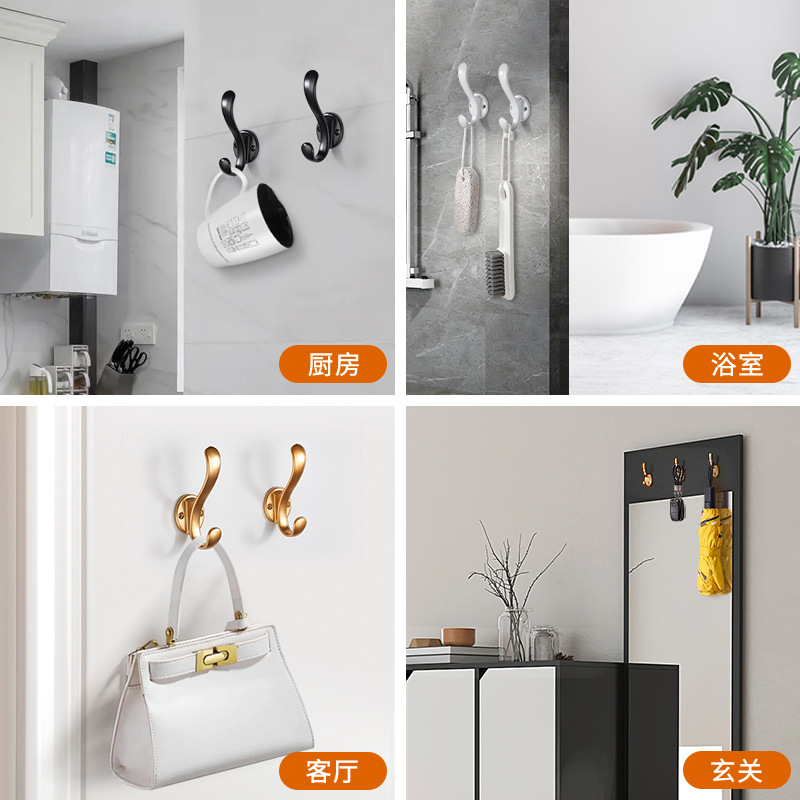 Gancho de ropa de pared de pared sin agujeros de pared de puerta de entrada gancho de sombrero de puerta de entrada única gancho de ropa de armario