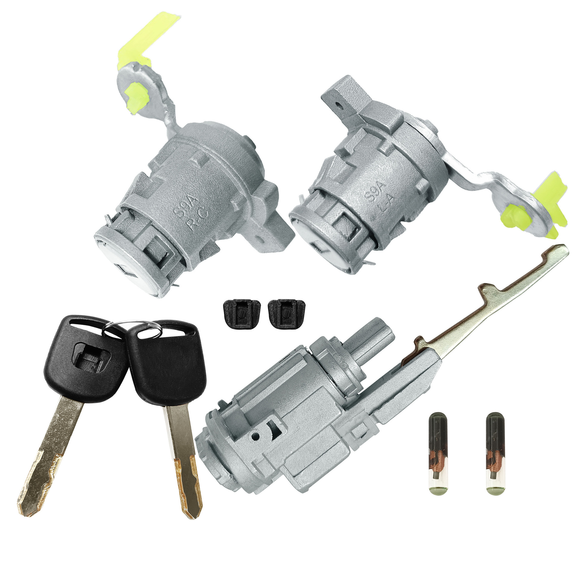 Aplicable a Honda CRV todo el cilindro de la cerradura con chip 2 cerraduras de puerta cerradura de ignición accesorios de automóviles